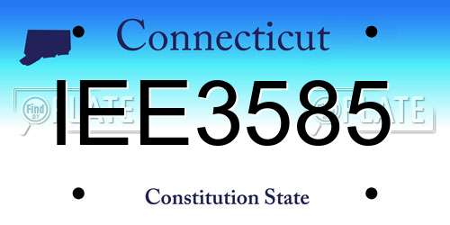 IEE3585 Connecticut License Plate