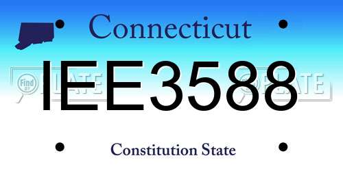 IEE3588 Connecticut License Plate
