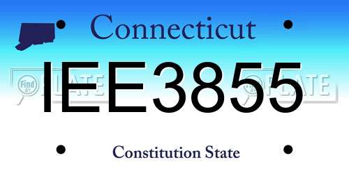 IEE3855 Connecticut License Plate