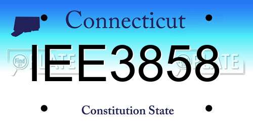 IEE3858 Connecticut License Plate