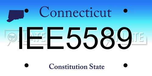IEE5589 Connecticut License Plate