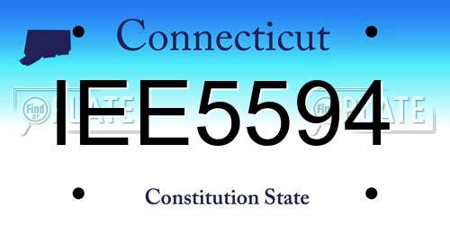 IEE5594 Connecticut License Plate
