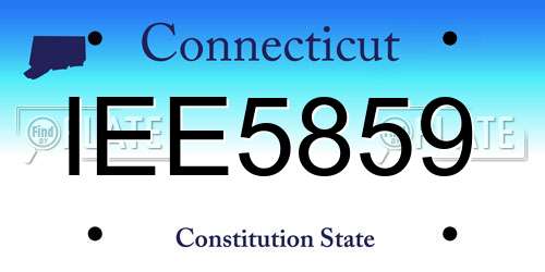 IEE5859 Connecticut License Plate