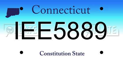 IEE5889 Connecticut License Plate