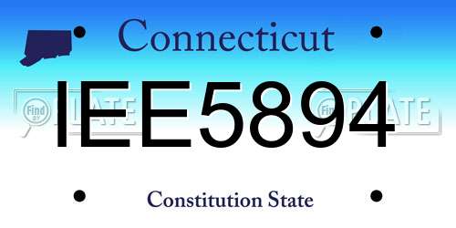 IEE5894 Connecticut License Plate
