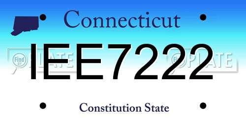 IEE7222 Connecticut License Plate