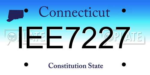 IEE7227 Connecticut License Plate