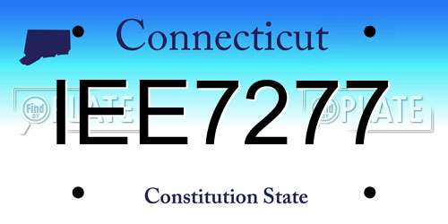 IEE7277 Connecticut License Plate