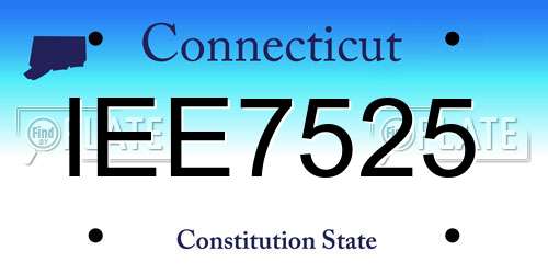 IEE7525 Connecticut License Plate