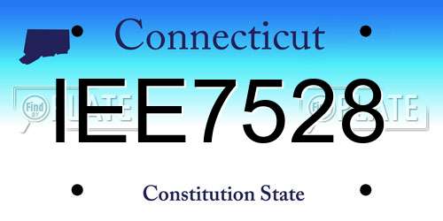 IEE7528 Connecticut License Plate