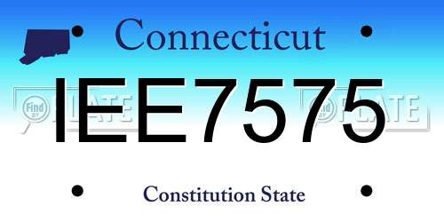 IEE7575 Connecticut License Plate