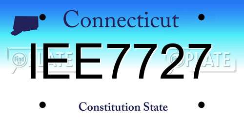 IEE7727 Connecticut License Plate