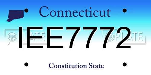 IEE7772 Connecticut License Plate