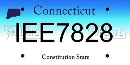 IEE7828 Connecticut License Plate