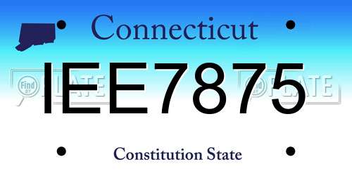 IEE7875 Connecticut License Plate