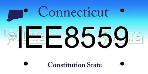 IEE8559 Connecticut License Plate