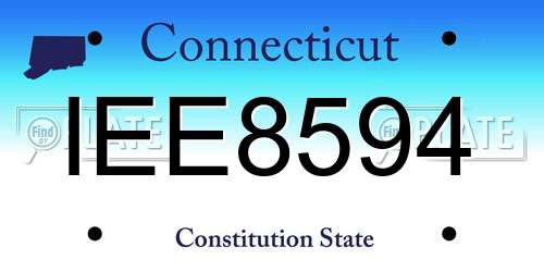 IEE8594 Connecticut License Plate