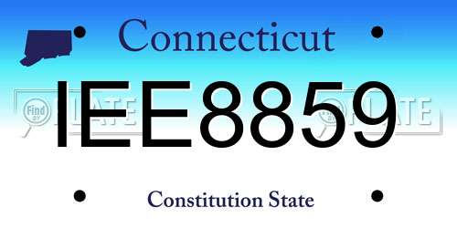 IEE8859 Connecticut License Plate