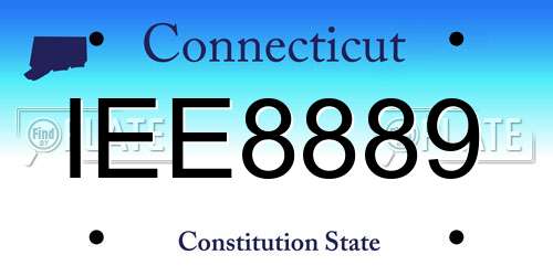 IEE8889 Connecticut License Plate