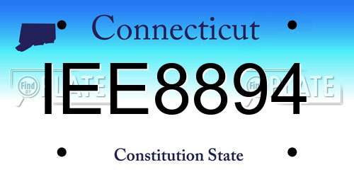 IEE8894 Connecticut License Plate