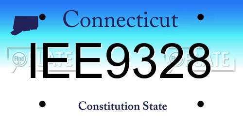 IEE9328 Connecticut License Plate