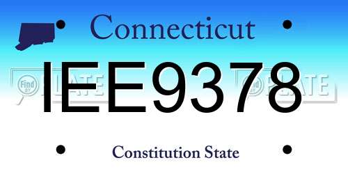 IEE9378 Connecticut License Plate