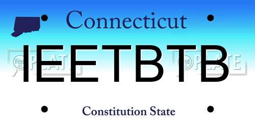 IEETBTB Connecticut License Plate