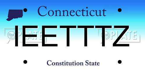IEETTTZ Connecticut License Plate
