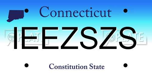 IEEZSZS Connecticut License Plate