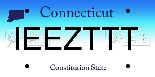 IEEZTTT Connecticut License Plate