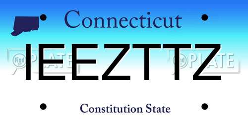IEEZTTZ Connecticut License Plate