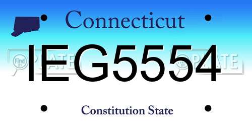 IEG5554 Connecticut License Plate