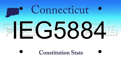 IEG5884 Connecticut License Plate
