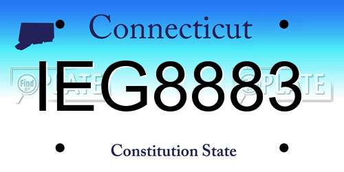 IEG8883 Connecticut License Plate