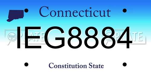 IEG8884 Connecticut License Plate