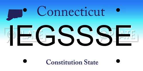 IEGSSSE Connecticut License Plate