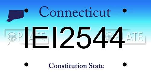 IEI2544 Connecticut License Plate