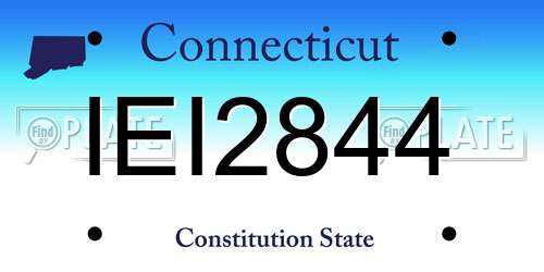 IEI2844 Connecticut License Plate