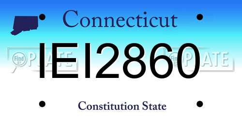 IEI2860 Connecticut License Plate