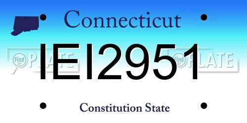 IEI2951 Connecticut License Plate
