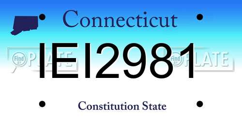 IEI2981 Connecticut License Plate