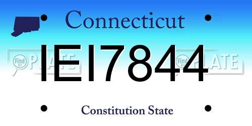 IEI7844 Connecticut License Plate
