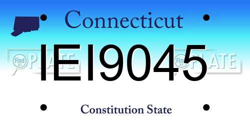 IEI9045 Connecticut License Plate