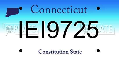 IEI9725 Connecticut License Plate