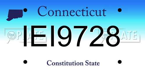 IEI9728 Connecticut License Plate