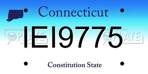 IEI9775 Connecticut License Plate
