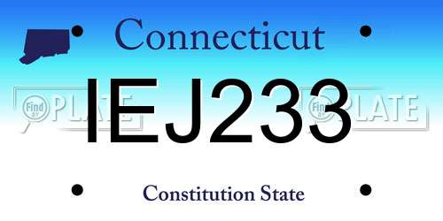IEJ233 Connecticut License Plate