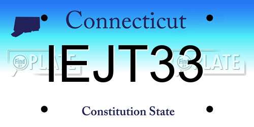 IEJT33 Connecticut License Plate