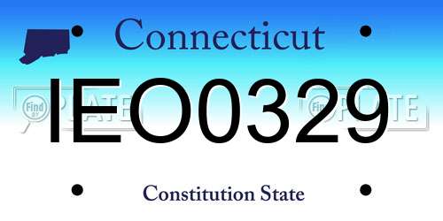 IEO0329 Connecticut License Plate