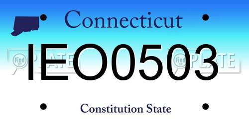 IEO0503 Connecticut License Plate